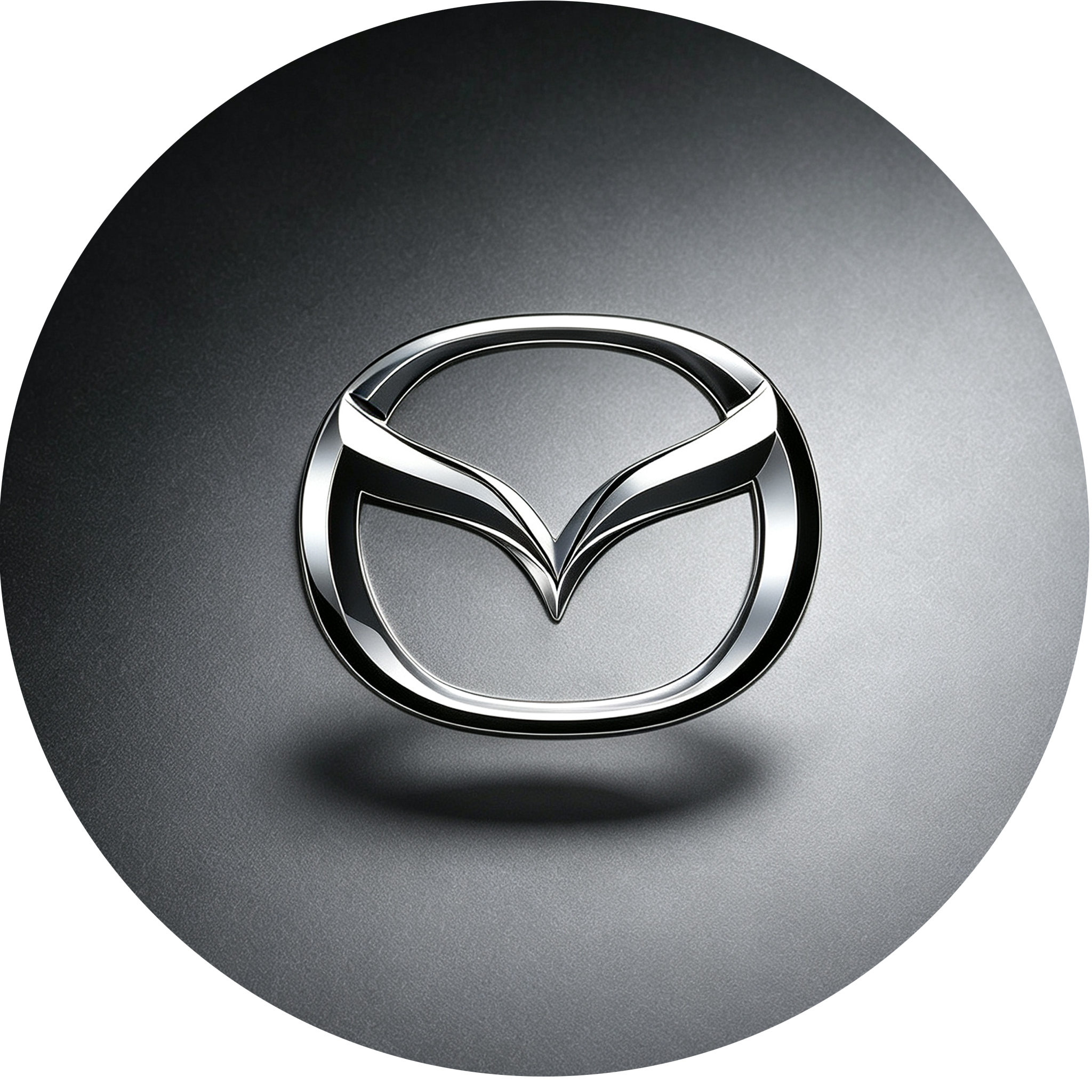 Mazda brand logo on flame‑textured background for mechanical supercharger upgrade